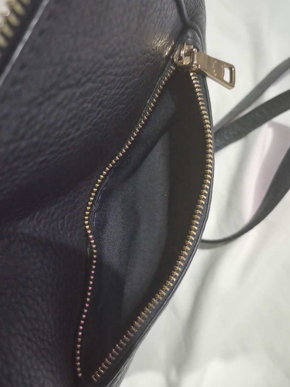 Coach Black Leather Tote with Gold Hardware - Picture 3 of 9